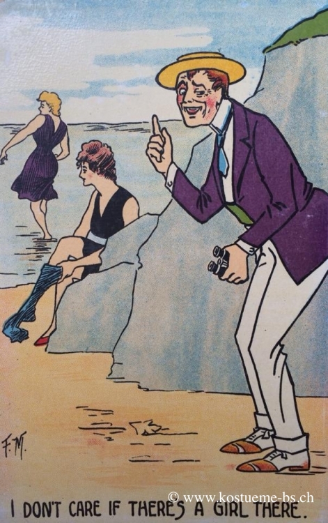 Schwimmkarikatur um 1920