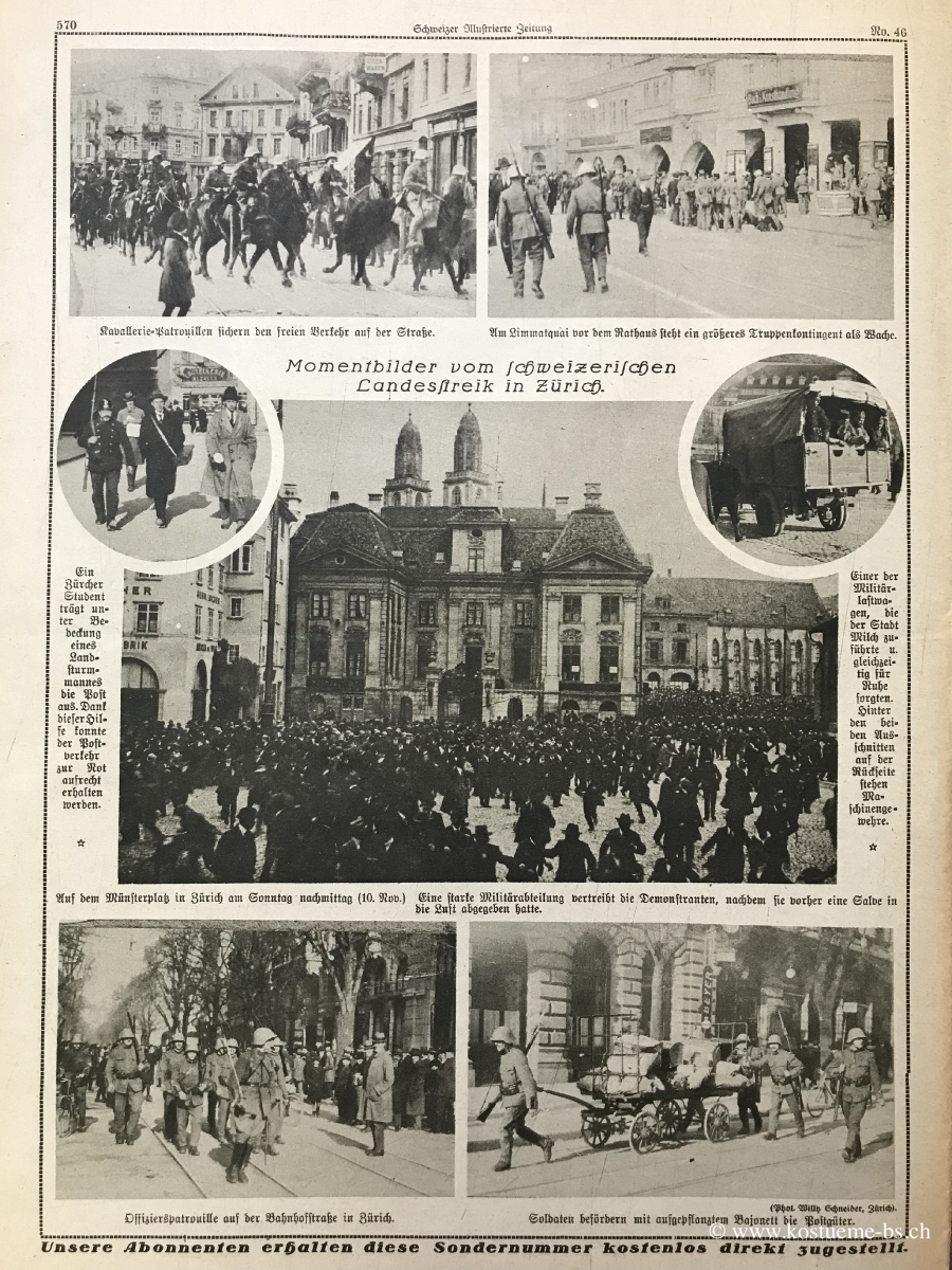 Momentbilder des Schweizer Landesstreikes - Schweizer Illustrierte 16.11.1918