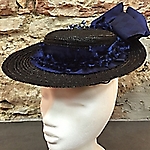 Belle Epoque Hut schwarz blau 1890